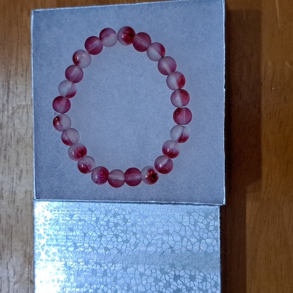 Strawberry Sparkle Matte Crystal Bracelet - Picture 6 of 8
